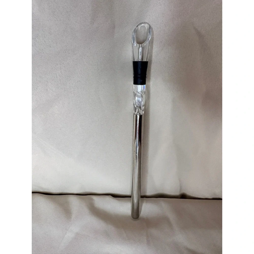 The Traveling Vineyard Arctic Pole Wine Chiller and Wine Pourer Set Silver NIB